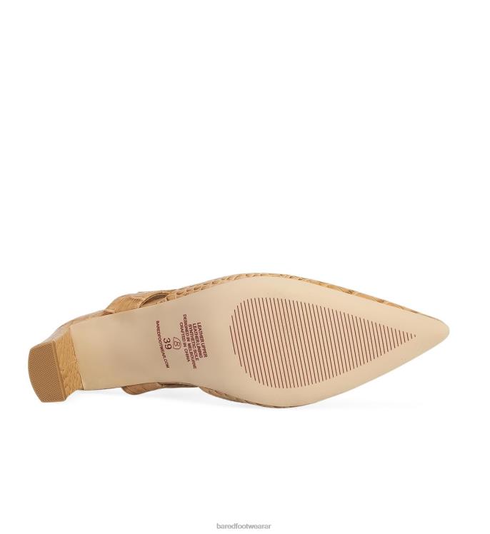 Bared Footwear mujer pardalote tacones altos de cuero repujado de cocodrilo tostado 4Z00487