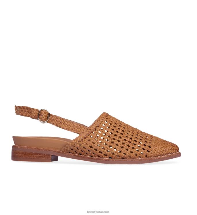 Bared Footwear mujer paro sandalias planas de cuero tostado 4Z004213