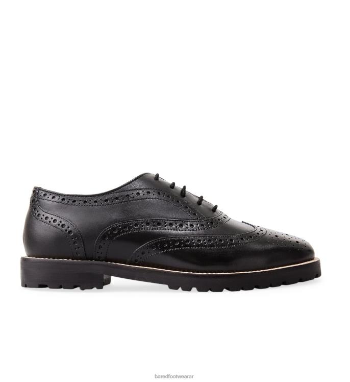 Bared Footwear mujer paseriformes plano de cuero negro 4Z004277