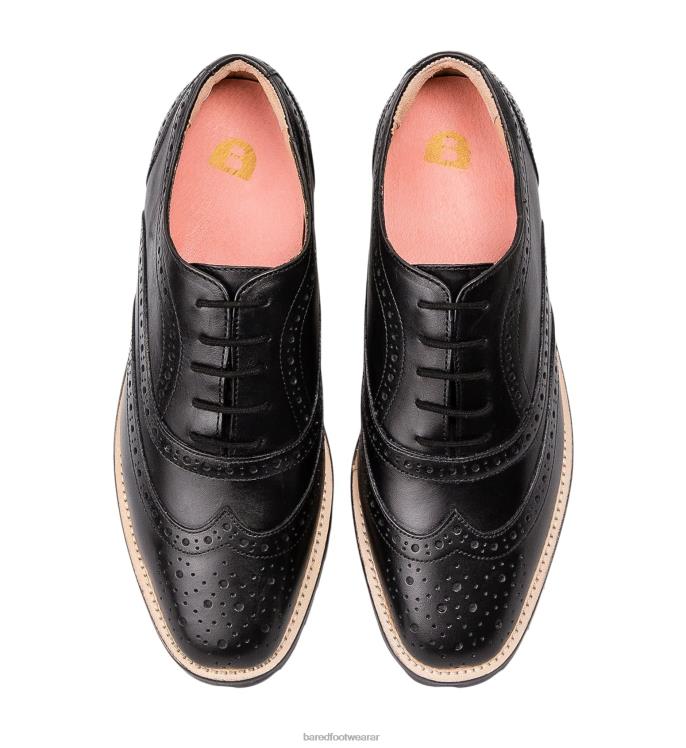 Bared Footwear mujer paseriformes plano de cuero negro 4Z004277