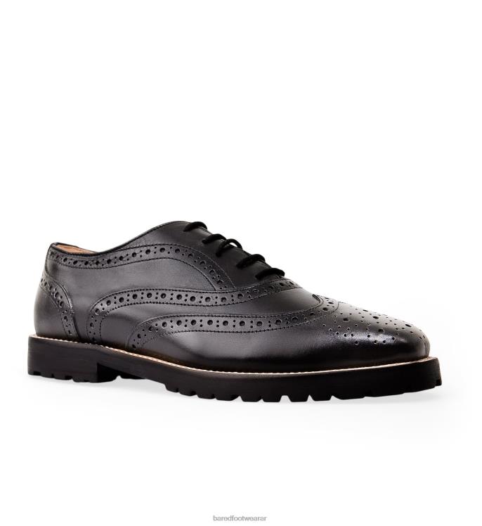 Bared Footwear mujer paseriformes plano de cuero negro 4Z004277