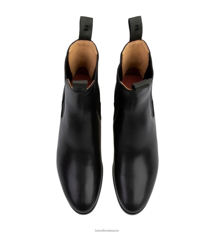 Bared Footwear mujer pelícano botas planas de cuero negro 4Z004286