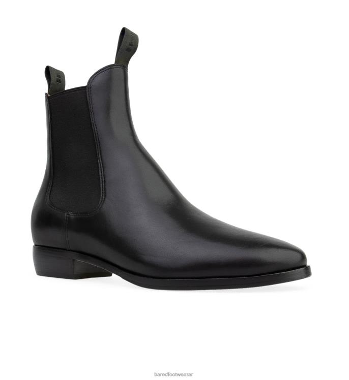 Bared Footwear mujer pelícano botas planas de cuero negro 4Z004286