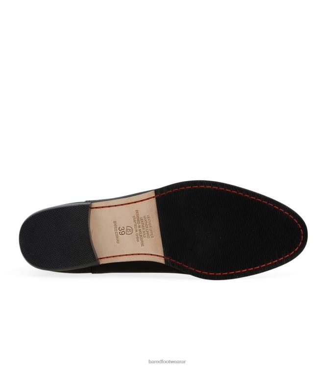 Bared Footwear mujer pelícano botas planas de cuero negro 4Z004286