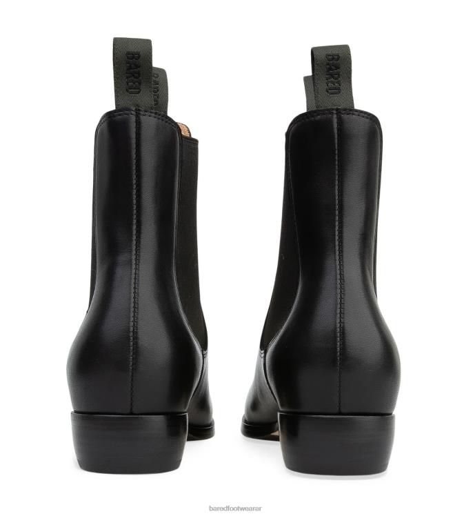 Bared Footwear mujer pelícano botas planas de cuero negro 4Z004286