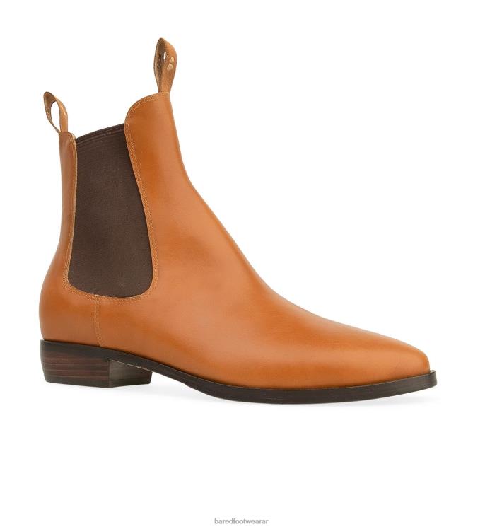 Bared Footwear mujer pelícano botas planas de cuero tostado 4Z004287