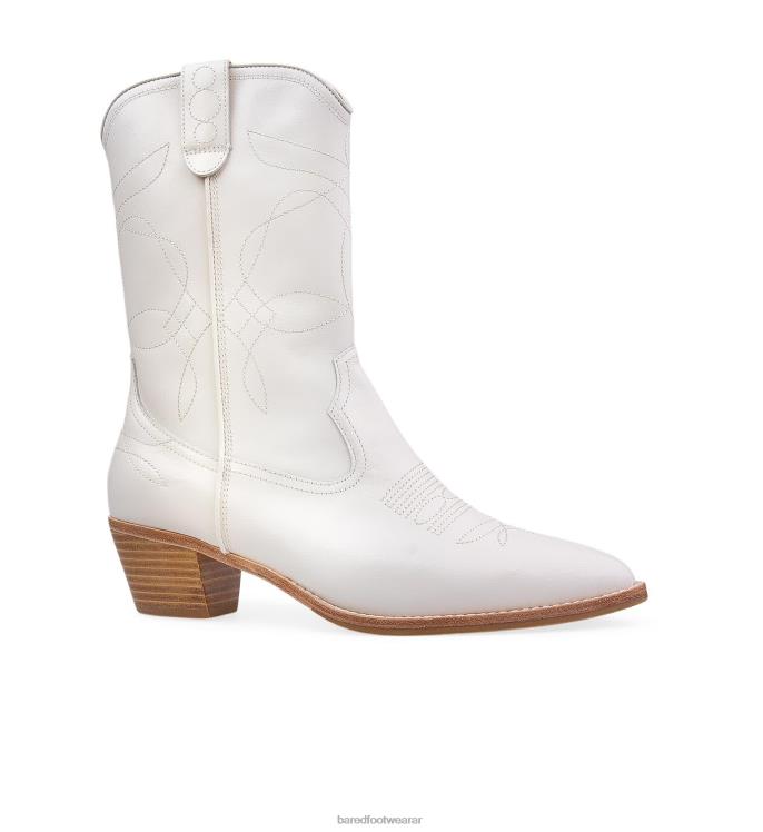 Bared Footwear mujer pájaro campanero botas planas de cuero blanco 4Z004208