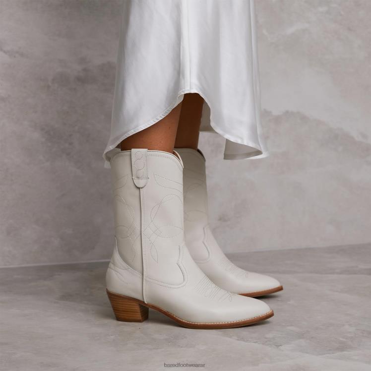 Bared Footwear mujer pájaro campanero botas planas de cuero blanco 4Z004208