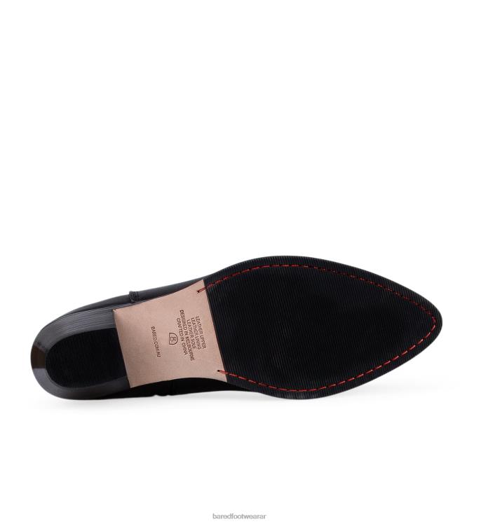 Bared Footwear mujer pájaro campanero botas planas de cuero negro 4Z004149