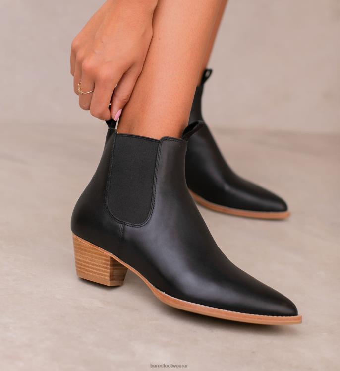 Bared Footwear mujer pájaro carpintero botas negras de piel con suela ligera 4Z004156