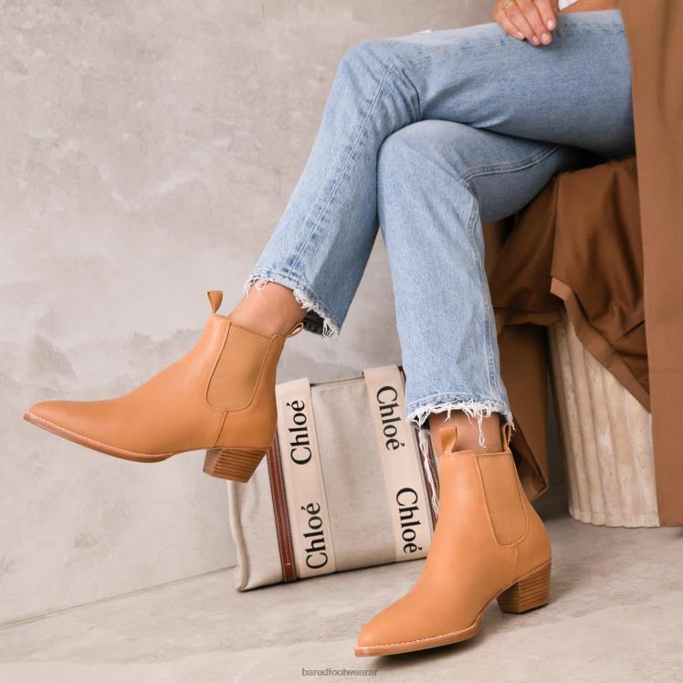 Bared Footwear mujer pájaro carpintero botas planas de cuero marrón claro 4Z004157
