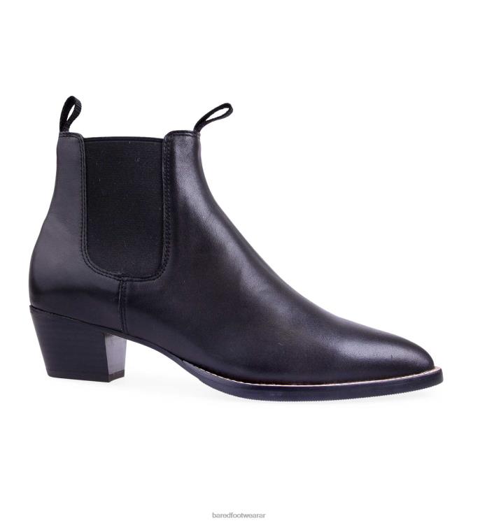 Bared Footwear mujer pájaro carpintero botas planas de cuero negro 4Z004158