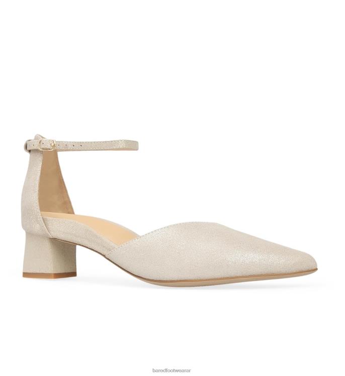 Bared Footwear mujer quelea tacones bajos de cuero con brillo de champán 4Z004117