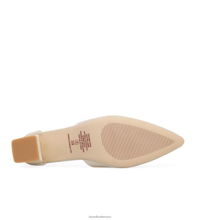 Bared Footwear mujer quelea tacones bajos de cuero con brillo de champán 4Z004117