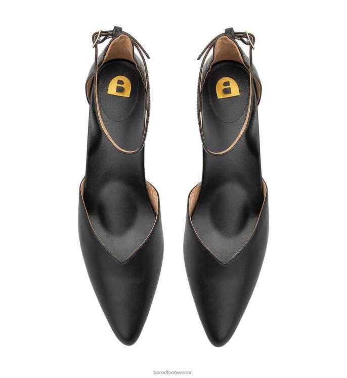 Bared Footwear mujer quelea tacones bajos de cuero negro 4Z004118