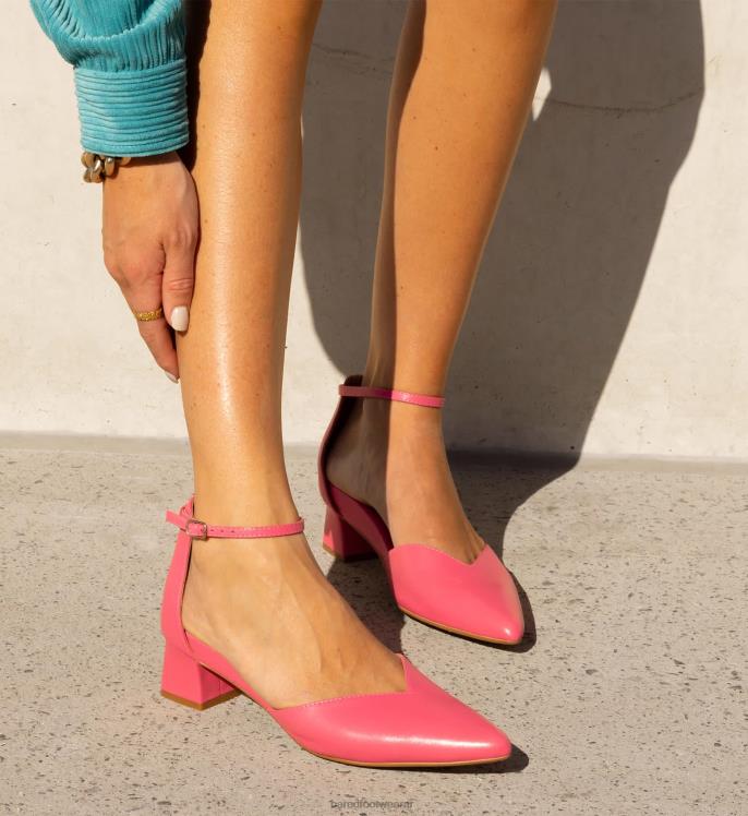 Bared Footwear mujer quelea tacones bajos de cuero rosa caramelo 4Z004116