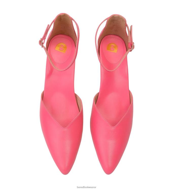 Bared Footwear mujer quelea tacones bajos de cuero rosa caramelo 4Z004116