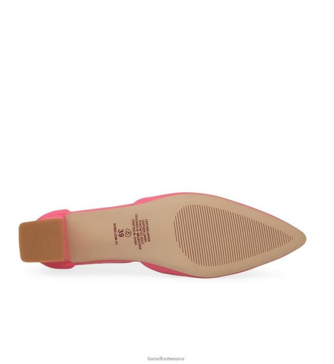Bared Footwear mujer quelea tacones bajos de cuero rosa caramelo 4Z004116