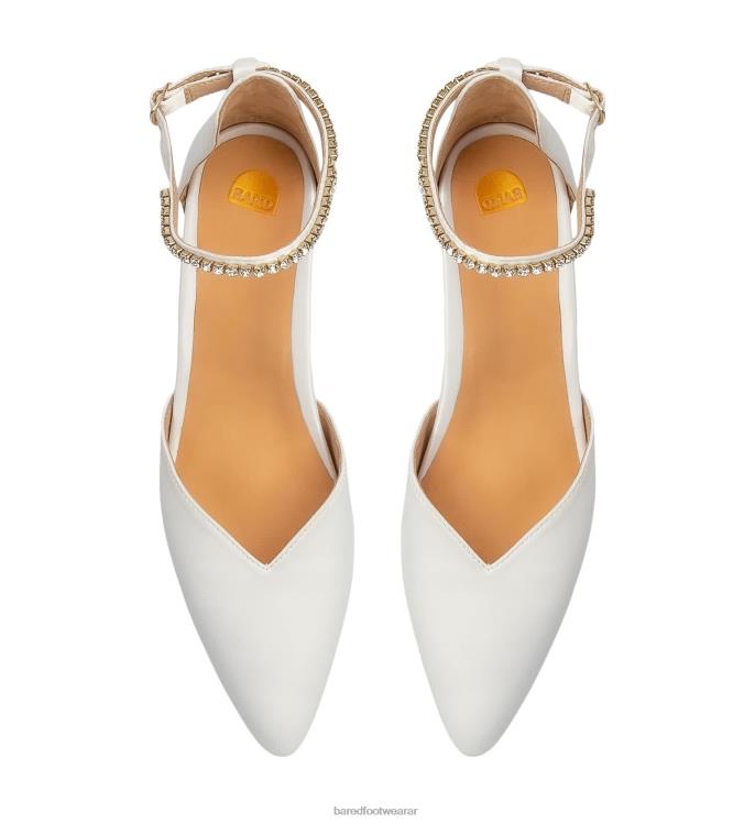 Bared Footwear mujer quelea tacones bajos de raso blanco 4Z004119