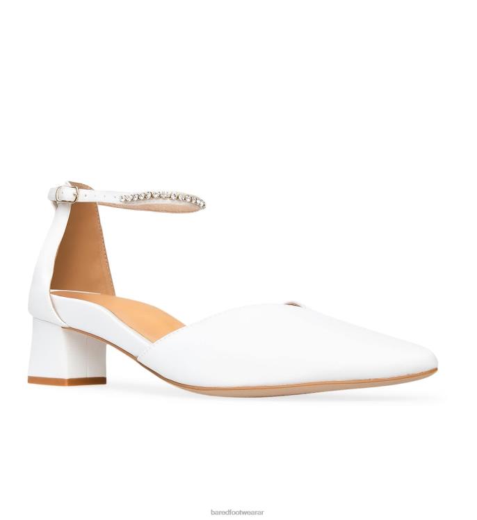 Bared Footwear mujer quelea tacones bajos de raso blanco 4Z004119