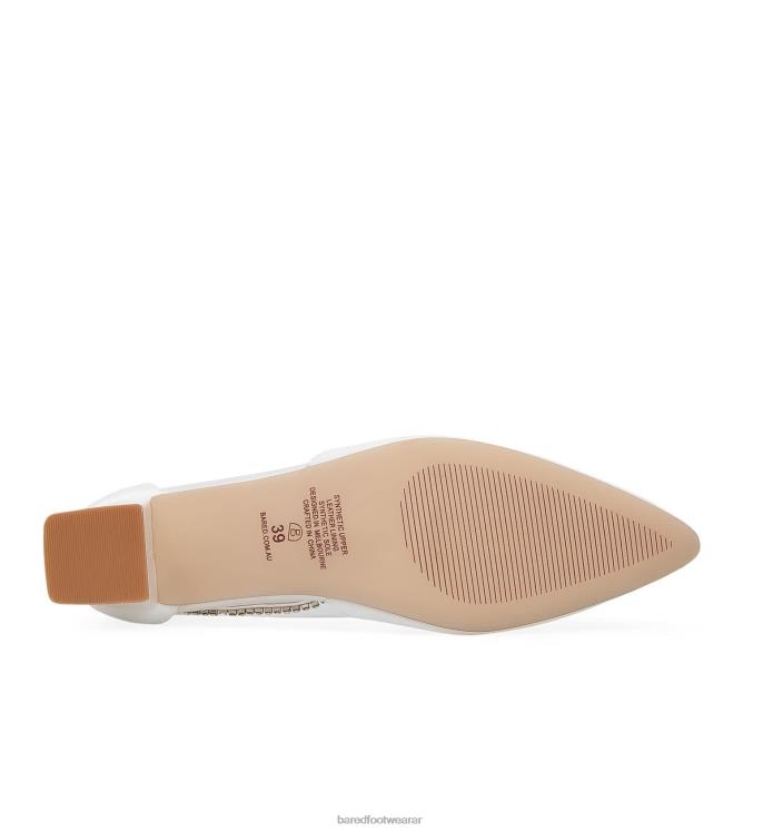 Bared Footwear mujer quelea tacones bajos de raso blanco 4Z004119