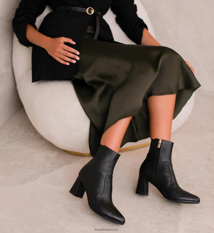 Bared Footwear mujer rapaz 2 botas de tacón de cuero negro 4Z00496