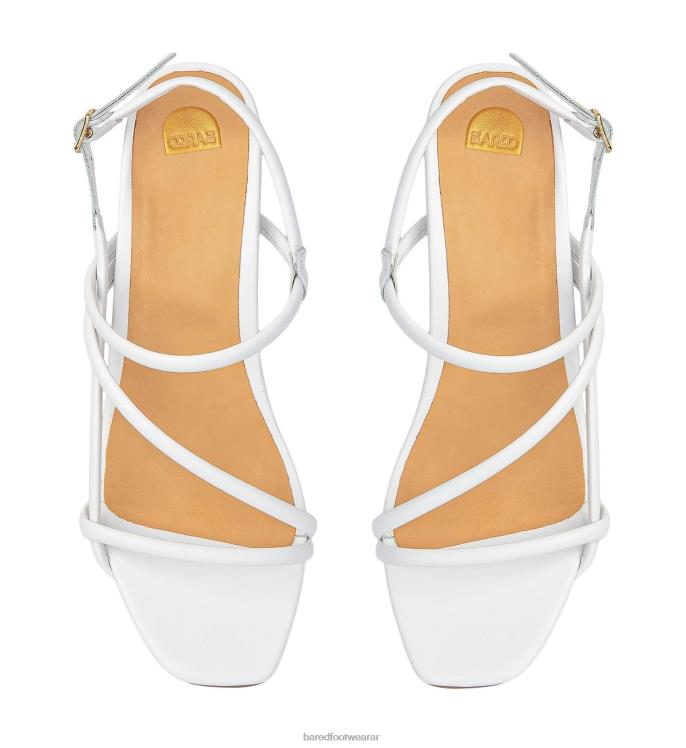 Bared Footwear mujer remolque tacones bajos de cuero blanco 4Z004166