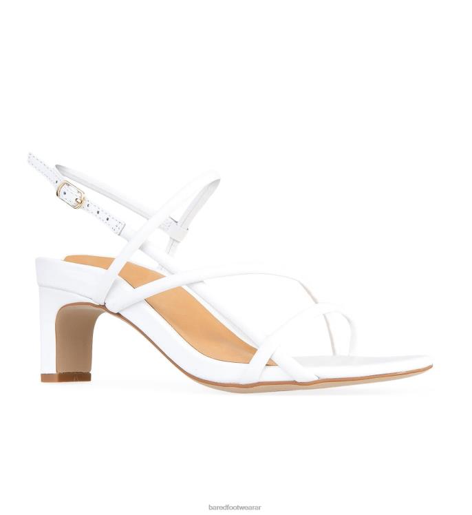 Bared Footwear mujer remolque tacones bajos de cuero blanco 4Z004166