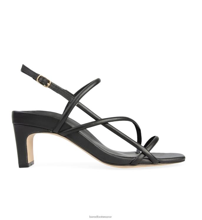Bared Footwear mujer remolque tacones bajos de cuero negro 4Z004165