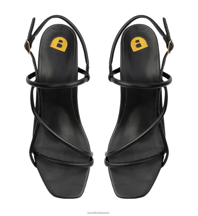 Bared Footwear mujer remolque tacones bajos de cuero negro 4Z004165