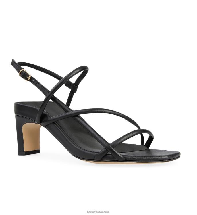 Bared Footwear mujer remolque tacones bajos de cuero negro 4Z004165
