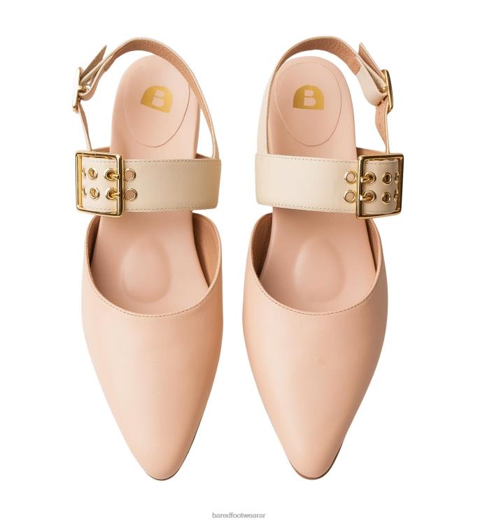 Bared Footwear mujer rubí bailarinas de piel color crudo y rosa 4Z004258
