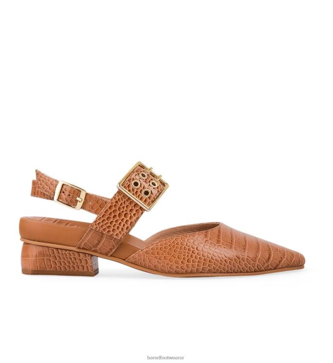 Bared Footwear mujer rubí bailarinas de piel de cocodrilo tostado 4Z004259
