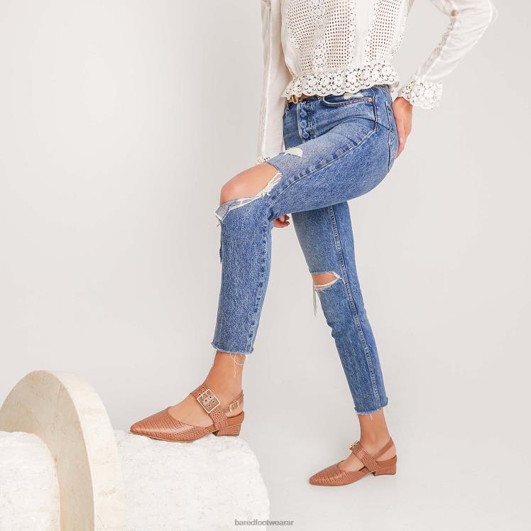 Bared Footwear mujer rubí bailarinas de piel de cocodrilo tostado 4Z004259