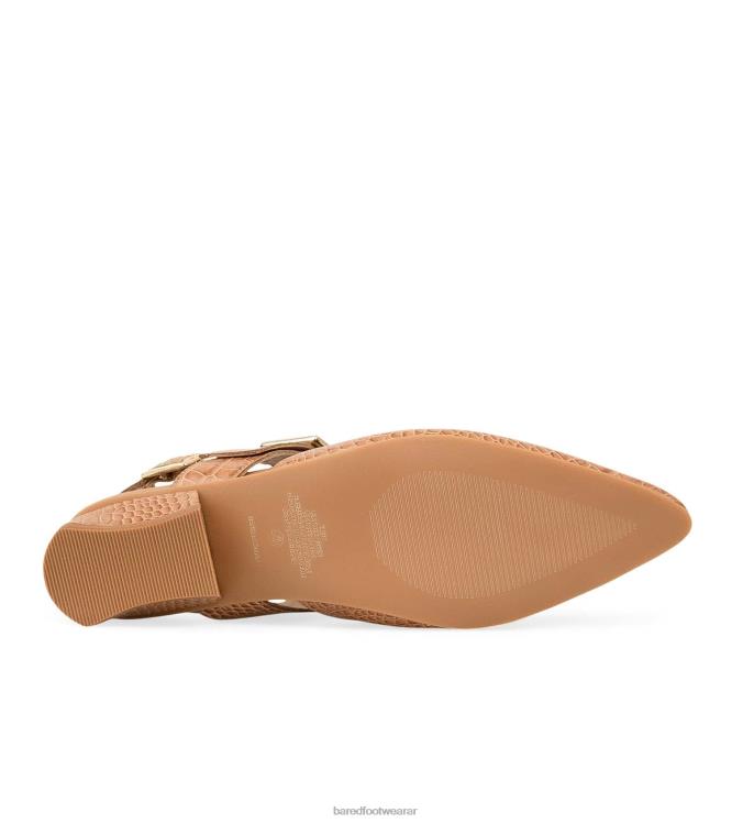 Bared Footwear mujer rubí bailarinas de piel de cocodrilo tostado 4Z004259