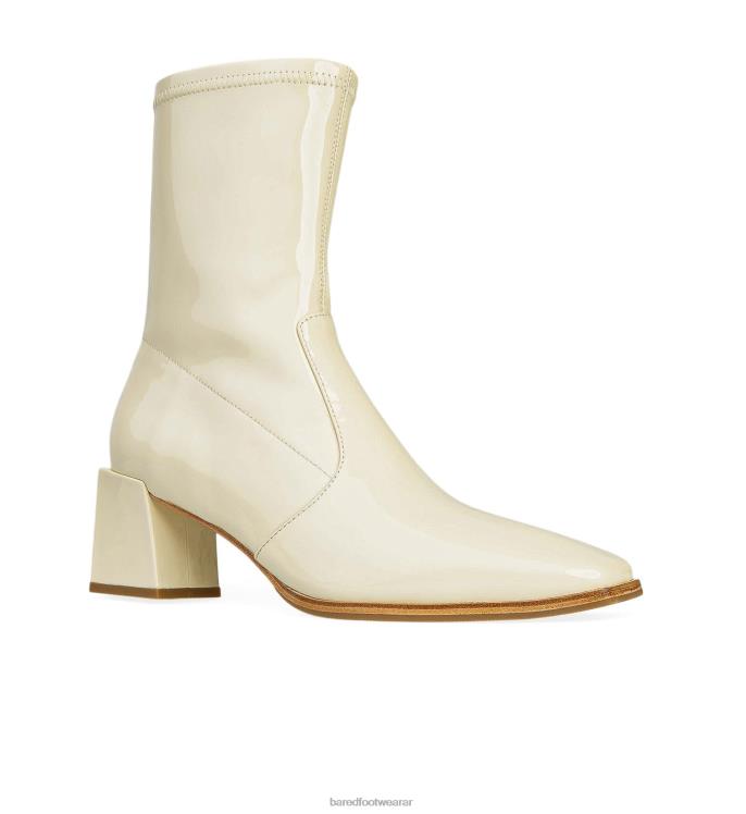 Bared Footwear mujer ruiseñor botas con tacón de charol de leche de avena 4Z004152
