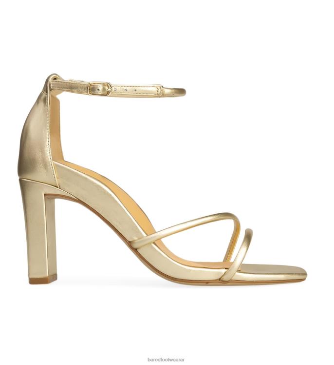 Bared Footwear mujer rápido tacones altos de cuero dorado suave 4Z004217