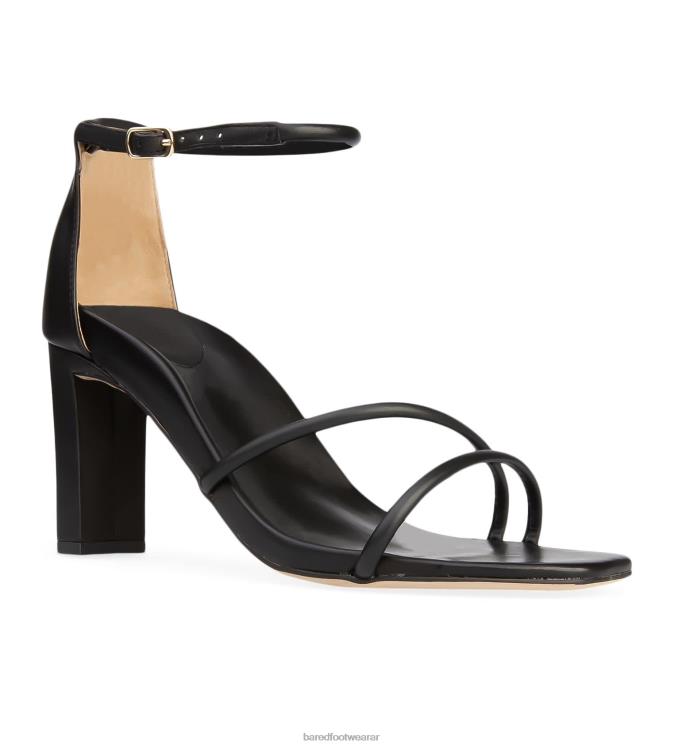 Bared Footwear mujer rápido tacones altos de cuero negro 4Z004215