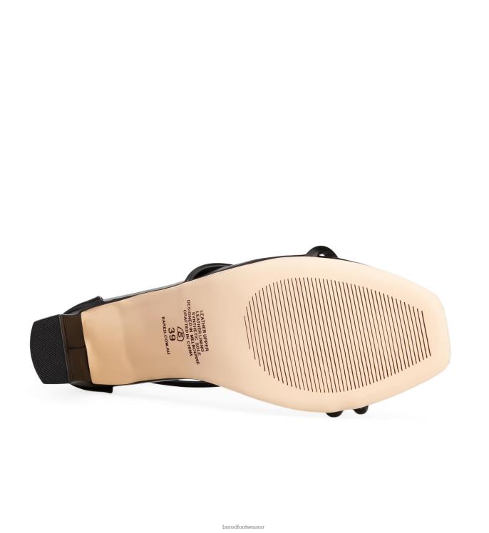 Bared Footwear mujer rápido tacones altos de cuero negro 4Z004215