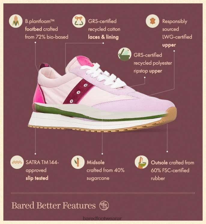 Bared Footwear mujer sacre zapatillas mezcla rosa 4Z00491