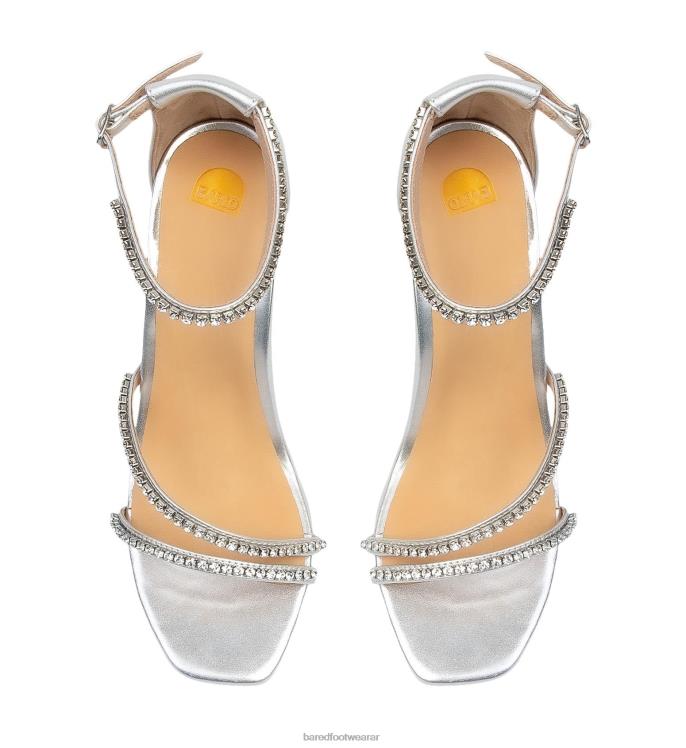 Bared Footwear mujer sungem cuero plateado con diamantes tacones altos 4Z004263