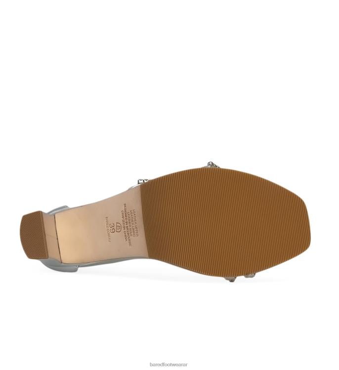 Bared Footwear mujer sungem cuero plateado con diamantes tacones altos 4Z004263