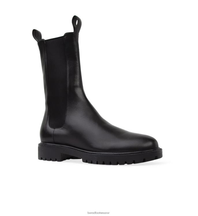 Bared Footwear mujer tapaculo botas planas de cuero negro 4Z004194