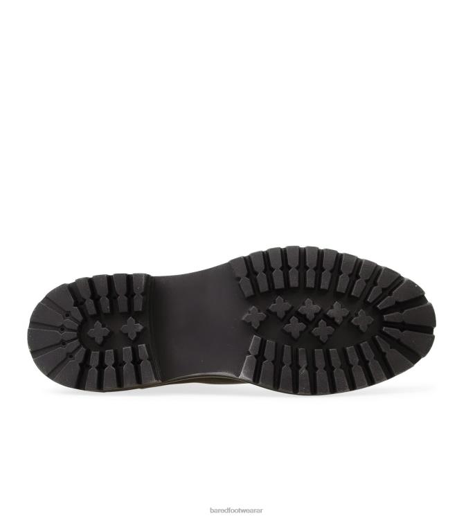 Bared Footwear mujer tapaculo botas planas de cuero negro 4Z004194