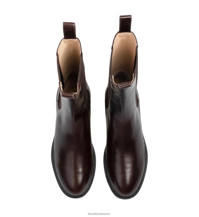 Bared Footwear mujer tapaculo botas planas de piel de roble oscuro 4Z004193