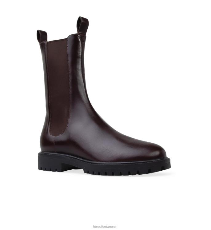 Bared Footwear mujer tapaculo botas planas de piel de roble oscuro 4Z004193