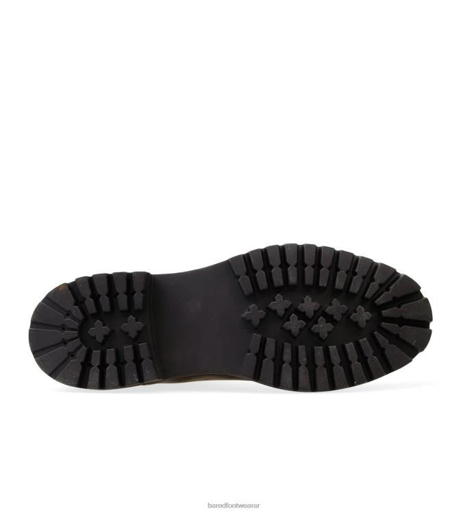 Bared Footwear mujer tapaculo botas planas de piel de roble oscuro 4Z004193
