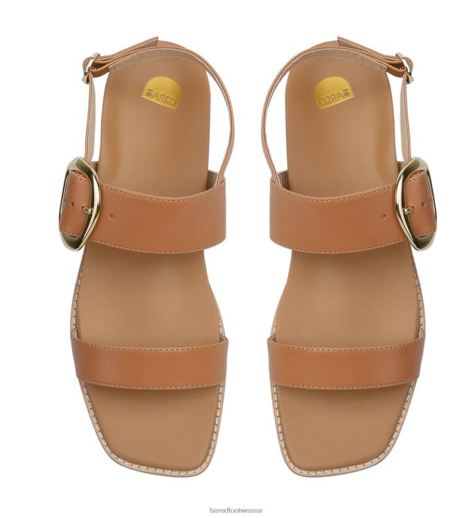 Bared Footwear mujer teta 2 sandalias planas de piel color castaño 4Z004262