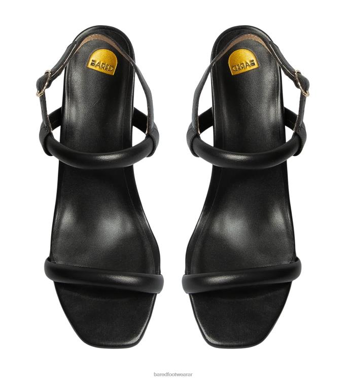 Bared Footwear mujer todies 2 tacones altos de cuero negro 4Z004234