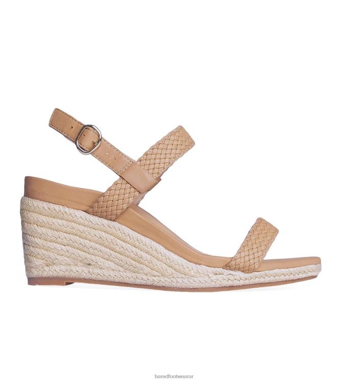 Bared Footwear mujer tordo cuñas de cuero tostado 4Z004273